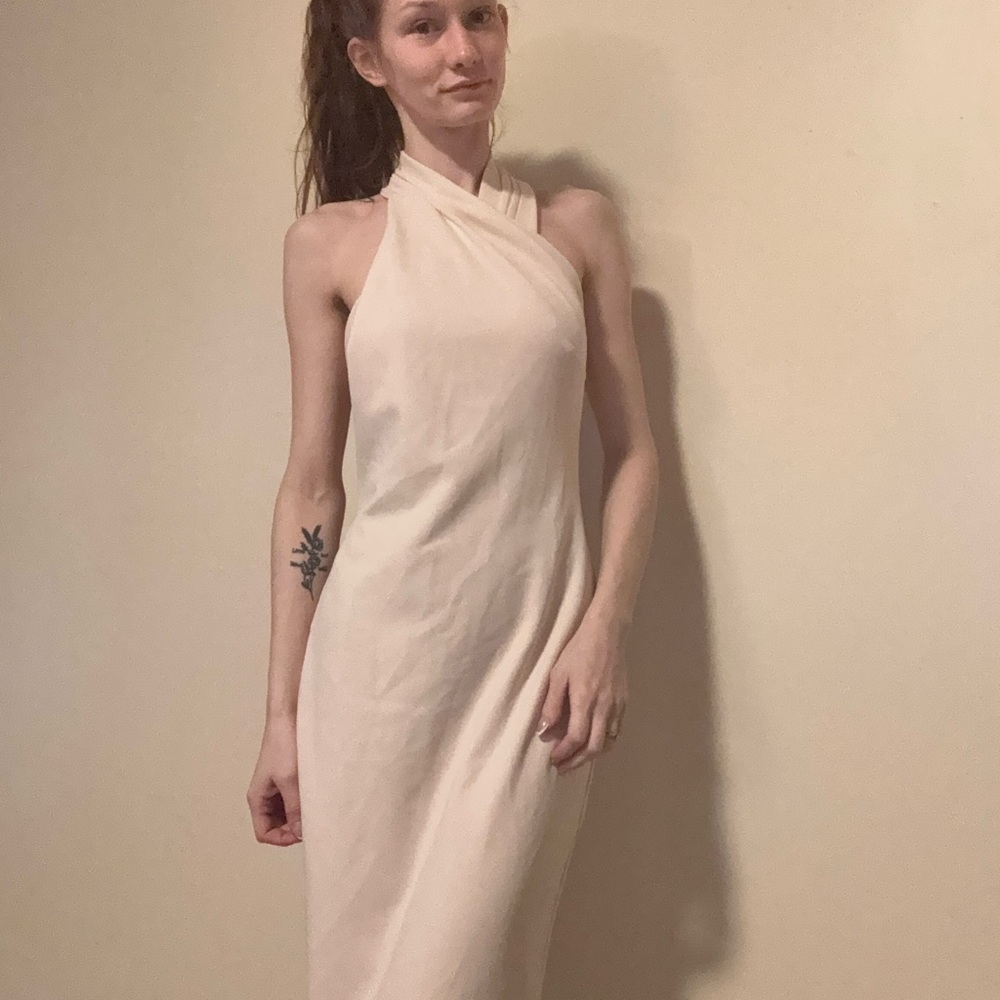 RACHEL Rachel Roy Strapless Cream Dress
